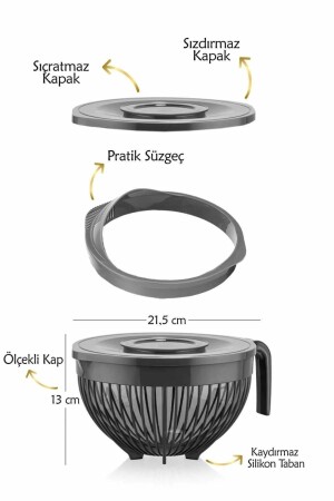 3-in-1-Mehrzweck-Mixerschüssel – Sieb – Schüssel - 5