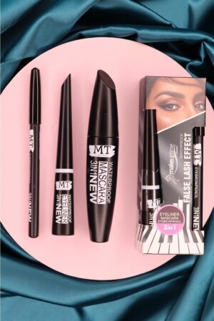 3-in-1-Set aus wasserfester Wimperntusche, Bleistift und Eyeliner - 1