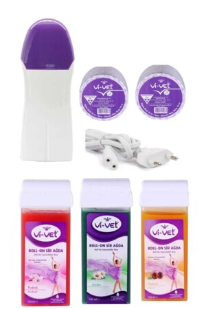 3 Kartuschen Roll-on Easy Waxing Wachsmaschine mit 2 Jahren Garantie 2 Stück 10 m Wachstuch Wachsset - 1