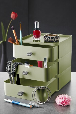 MNZ-3 Tier متعدد الأغراض المكتبية منظمة الدرج صندوق التخزين مجوهرات المكياج منظمة TGM-0021 - Tugomer