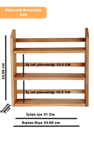 3 Katlı Dekoratif Baharatlık Rafı DEKORATİF - 5