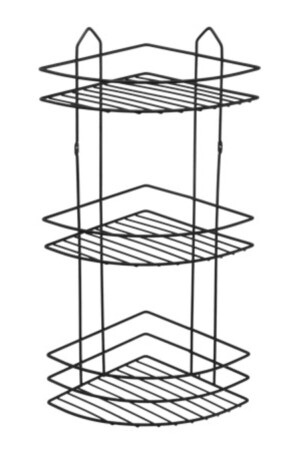 رف الزاوية MNZ-3-Tier رف الحمام رف الشامبو حامل غرف الاستحمام رف التسمية التصوير البلاستيكية الغطاء الأسود ek03spk - nevhas