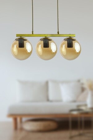 كأس عسل من قصر من قديم التصميم الحديث مائدة الطعام العلوي - غرفة المعيشة 3-قطعة الشنابل LA12000030 - Fer Avize