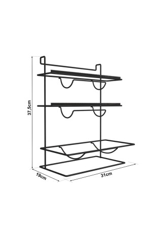 3-lagiger Stretchhalter aus schwarzem Metall, Papierhandtuchhalter, Folienhalter, praktischer Organizer zum Aufhängen auf der Arbeitsplatte - 4