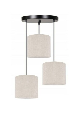 م.ن.ز-3 قطعة كريم سلندر من الأقمشة المظلة المصباح المضيء المصباح الشنابل الزهرية الحديثة التصميم LD-3SA35 - Lit Dizayn