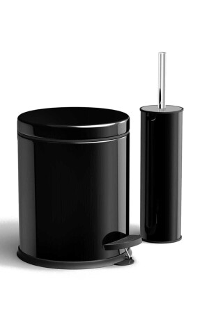 3 Liter schwarz 2-teiliges Badezimmer-Set Pedal-Mülleimer WC Toilettenbürsten-Set Badezimmer-Mülleimer gorbanyo3lt1 - 7
