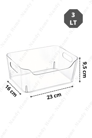 3 Lt Clear Buzdolabı & Dolap Içi Düzenleyici Organizer 3 Adet 23x16x9-5 Cm - 7