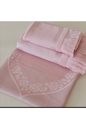 سجادة صلاة من MNZ-Etamin مجموعة من 3 (سجادة صلاة ، منشفة صغيرة ، منشفة كبيرة) سيكاد3lu1 - AYZEN HOME