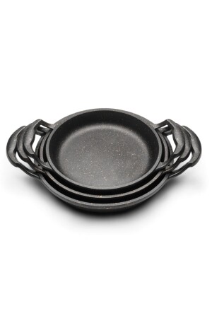 3 Lü Granit Döküm Sahan Seti (18cm-20cm-22cm) HMGSS100121 - 7