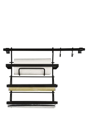 3-teiliges Serviettenfolienhalter- und Stretch-Set Schwarz - LOFTUS-1000 - Akın Lux