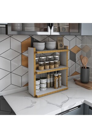 مكنسة العداد المعدنية المعدنية 3 طبقات على رف المطبخ - mitterant