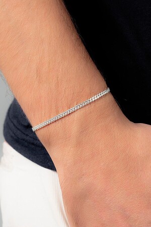 3 mm Gurmet 925 Sterling Silber Herren-Kettenarmband Veb-5019 - 1