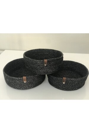 سلة 3 قطع متعددة الأغراض MNZ ، سلة خياطة من الحبل ، مجموعة سلة ديكوراتية ، مفهوم سلة الوسائد00042 - MADAM
