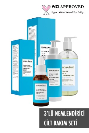 مجموعة رعاية الجلد من 3 قطع من MNZ- Maruderm - جيل حمض هيلورونيك، كريم، سيروم (400 مل، 200 مل، 30 مل) 868239797 - Maru.Derm
