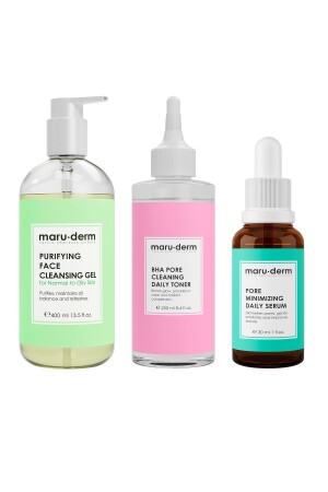 مجموعة رعاية الجلد من 3 قطع من MNZ- Maruderm - جيل التثبيت، طونيك، سيروم (400 مل، 250 مل، 30 مل) 8682399173266 - Maru.Derm