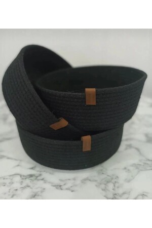 سلة 3 قطع متعددة الأغراض MNZ ، سلة خياطة من الحبل الجوتي ، مجموعة سلة تزيينية ، مجموعة سلة فاكر ، سلة الحبل البيضاء حم - Myistasyon