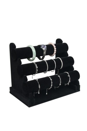 ساعة سويد من مستوى 3 من MNZ، و سوار، مجوهرات (سويد أسود) SAAT-04S - ÖZER KUTU