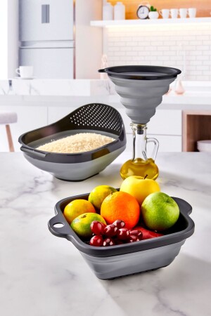 مجموعة مطبخ 3 قطع MNZ-Folding Kitchen Set - مجموعة طعام مطبخ 3 قطع - HMNV-BADYA-SET-QLUX-3PRC - HOMENIVA