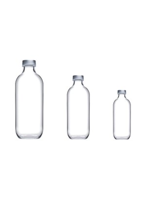 مجموعة من قنابل المياه المميزة من 3 قطع (MNZ-Iconic 3-piece Water Bottle Set) 3 أحجام (1100cc-540cc-340cc) US0 - Paşabahçe