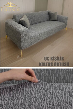 غطاء الأريكة 3 مقاعد MNZ-Jacquard - غطاء الأريكة السرير الأريكة (محتويات المنتج 1PCS) الرمادي - Uzhanem