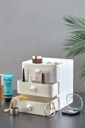 مجوهرات 3 قطع من MNZ-Nivabox - مكياج ومكياج التجميل منظمة الجدال - منظمة مكتب المكتب - أبيض - Homeniva