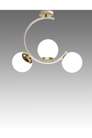 منز-سيسا شمعة سقف بيضاء مع 3 مصابيح بيضاء - Mş Aydınlatma