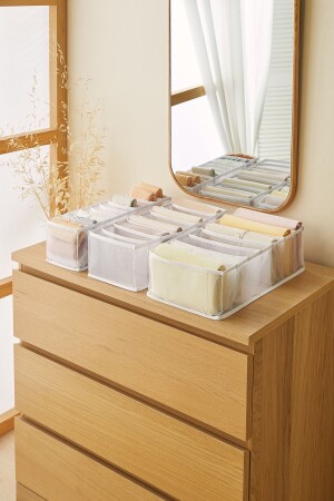 مجموعة من 3 أجهزة مكافأة الكابينات البيضاء نوع المنسيقات المنقلبة منظمة الغسيل - Ocean Home Textile