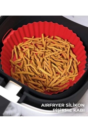 3 Parça Pratik Silikon Airfryer Pişirme Kağıdı Yonca- Muffin- Iki Bölmeli Fırın Mikrodalga Kap Hh - 6
