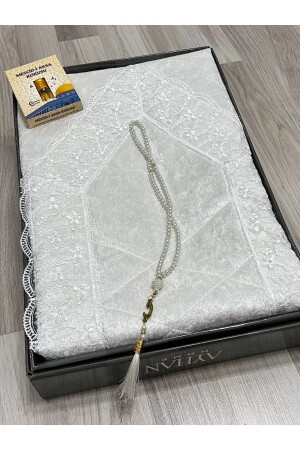 3 Parça Seccade Takımı Çeyizlik Bohça Kutulu Kadife Güpürlü Gelin Damat Seti - Ayhanhome