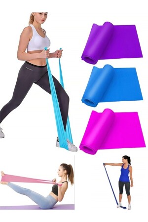 3 Pilates-Widerstandsbänder, Pilates-Band-Set mit unterschiedlichem Widerstand, 90 x 7–5 cm - 1