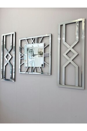 مجموعة ديكورية من 3 ساعة جدارية ذات أشكال مرآة ذات طراز Plexiglass TYC00512711492 - EYKA STORE
