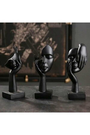 مجموعة من 3 تجريبي اليد وجه التماثيل القطع التجهيزية - Rakaymu