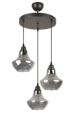 م.ن.ز-رودي تصميم خاص مطبخ حديث - غرفة المعيشة - مقهى اللون الأسود زجاج المدخن 3-قطع الشنابل RDİ88 - Modavize