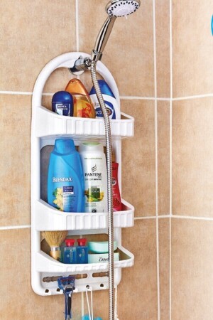 3-Regal-Shampoo-Halter Badezimmer-Shampoo-Rack Weiß Fma04674 - 1