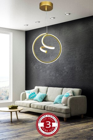 3 Renk Işıklı Modern Sarkıt Led Avize Gold Kasa Antre, Hol, Oda gezegen - 3