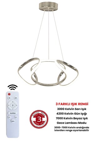 3 Renk Kumandalı Krom Dimmerli Led Avize Dron Ledli Avize - 2