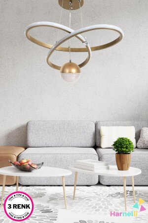 MNZ-Modern LED CANDELIER مع 3 ألوان إضاءة زجاج السكر - Harnelli