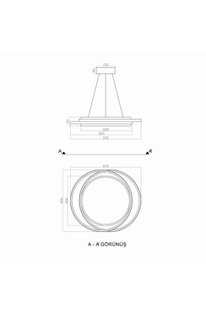 3 Renkli Ledli Modern Akıllı Avize - 40 'lık Davul Sarkıt Avize - 55 Cm - Antrasit Kasa 40 lık Davul 55 cm - 6