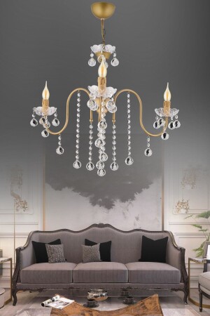 شجرة النخيل 3 قطع من الكريستال المتحطم صعودياً المواجهة للفخامة الشنابل SNSZ8111025 - SONSUZ AYDINLATMA&AVİZE