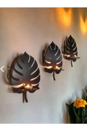 مزارع المنازل من المنازل مجموعة من 3 أوراق الشمعة حاملات الحائط الحائط الزينة - Softclass