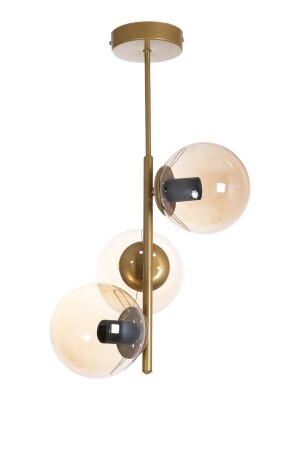 م.ن.ز-سارماسك تصميم فاخر حديث ملون قديم قضية عسل زجاج غرفة المعيشة - المطبخ - غرفة النوم 3-قطع الشنادل SRM385 - Fer Avize