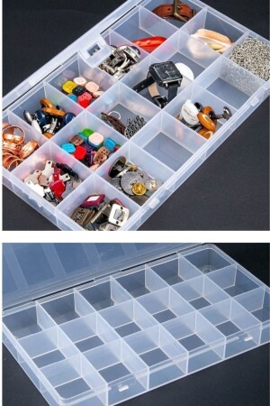 3 Stück 18 Fächer transparente Halskette Ring Schmuck Box Organizer Organizer Box - 4