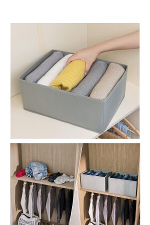 3 Stück 5 Fächer faltbar Hosen Hemd Pullover Organizer Aufbewahrungsbox Organizer - 4