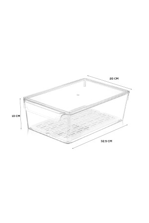 3 Stück abgedeckter Kühlschrank-Organizer mit Sieb im Inneren des Kühlschrank-Organizers 10 x 32,5 x 20 cm MCH-567 - 7