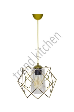 3 Stück Gold Design transparenter Glimmerglas-Kronleuchter 3adtprmtşffcm - 4