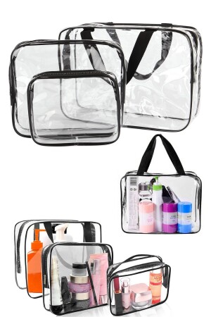 3 Stück Make-up-Tasche, transparenter Mutter-Make-up-Organizer, transparenter Make-up-Organizer - 2