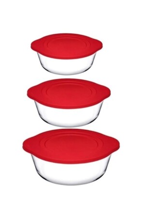 3 Stück Pyrex-Aufbewahrungsbehälter aus Kunststoff mit Deckel 003oa 004oa 005oa Fma04598 Fma04362 Fma04363 145 1109106-3 - 3