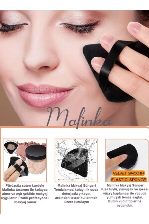 3 Stücke Dreieck Finger Baumwolle Waschbar Samt Puff Gesichtskontur Make-Up Tuch Schwamm Kosmetische Foundation - 9