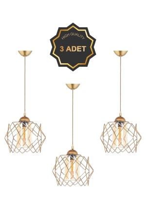 3 Stücke Trendy Honig Glimmer Glas Golden Wohnzimmer Küche Badezimmer Schlafzimmer Kinderzimmer Eingang Pendelleuchte Kronleuchter 3gldprmt3 - 2