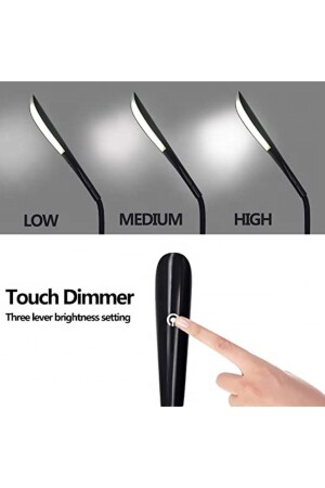 3-stufige Touch-USB-LED-Tisch-Studienbuch-Leselampe PC-Nachtlicht Weiß 7070372988 - 4